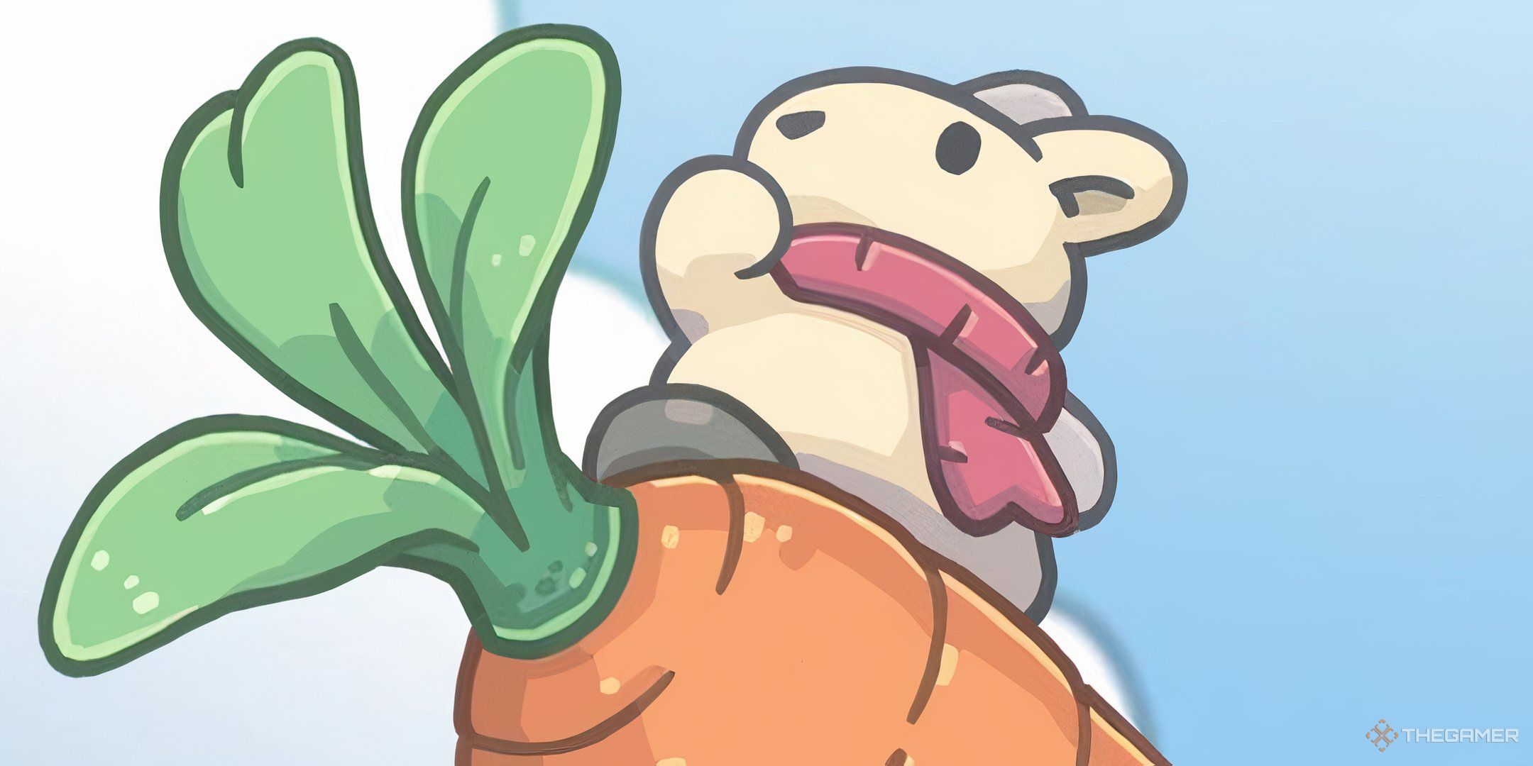 A rabbit sitting on a carrot in Tsuki's Odyssey