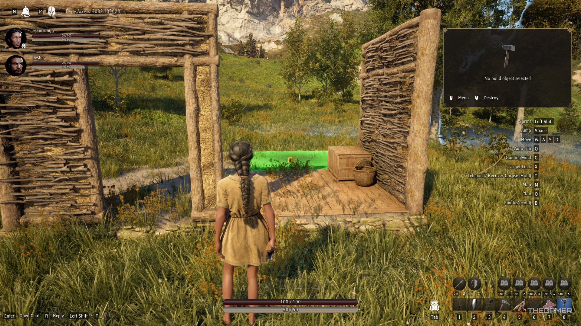 Pax Dei player selecting floor of unfinished house