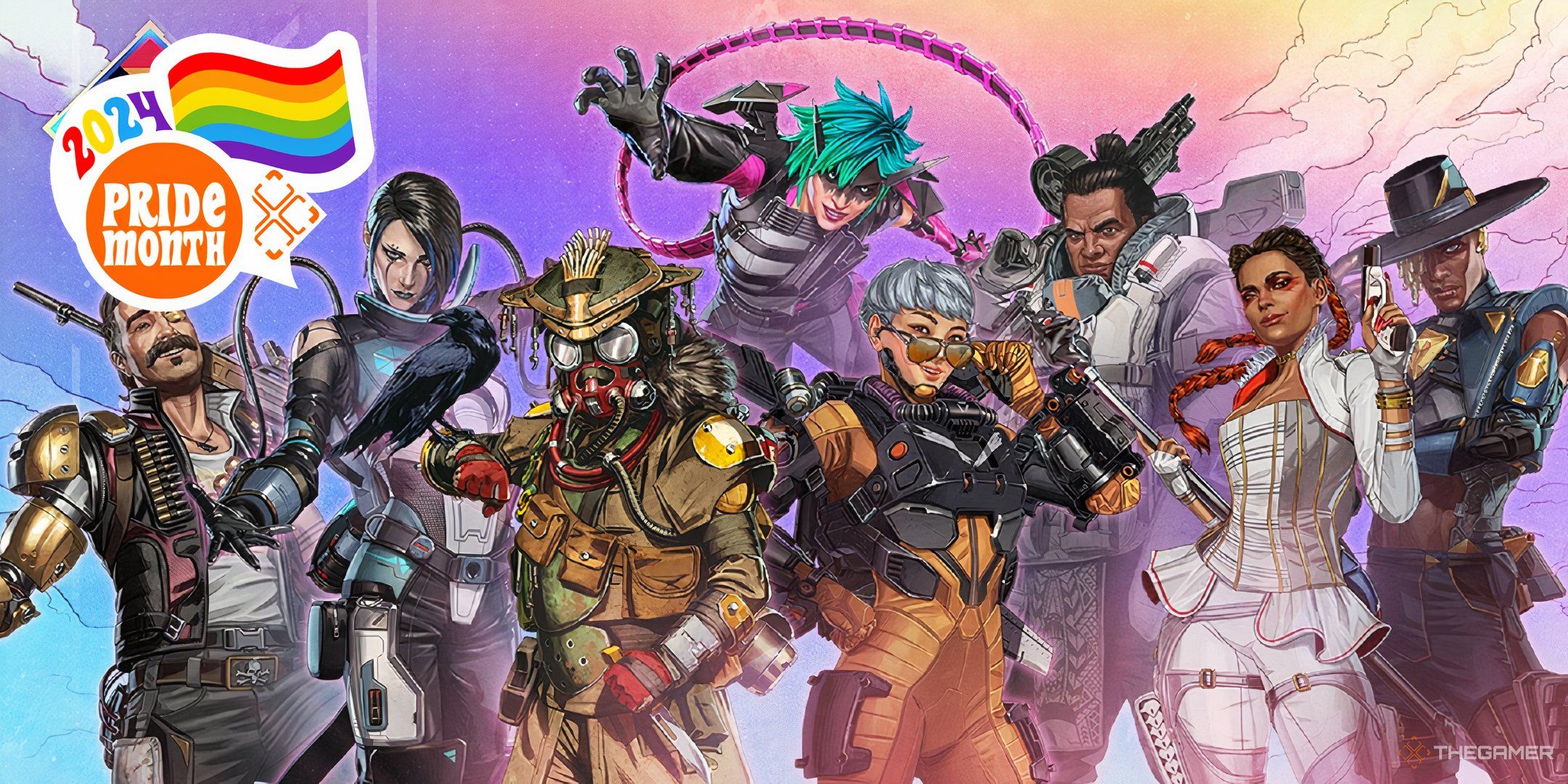 apex legends lgbt characters in a line