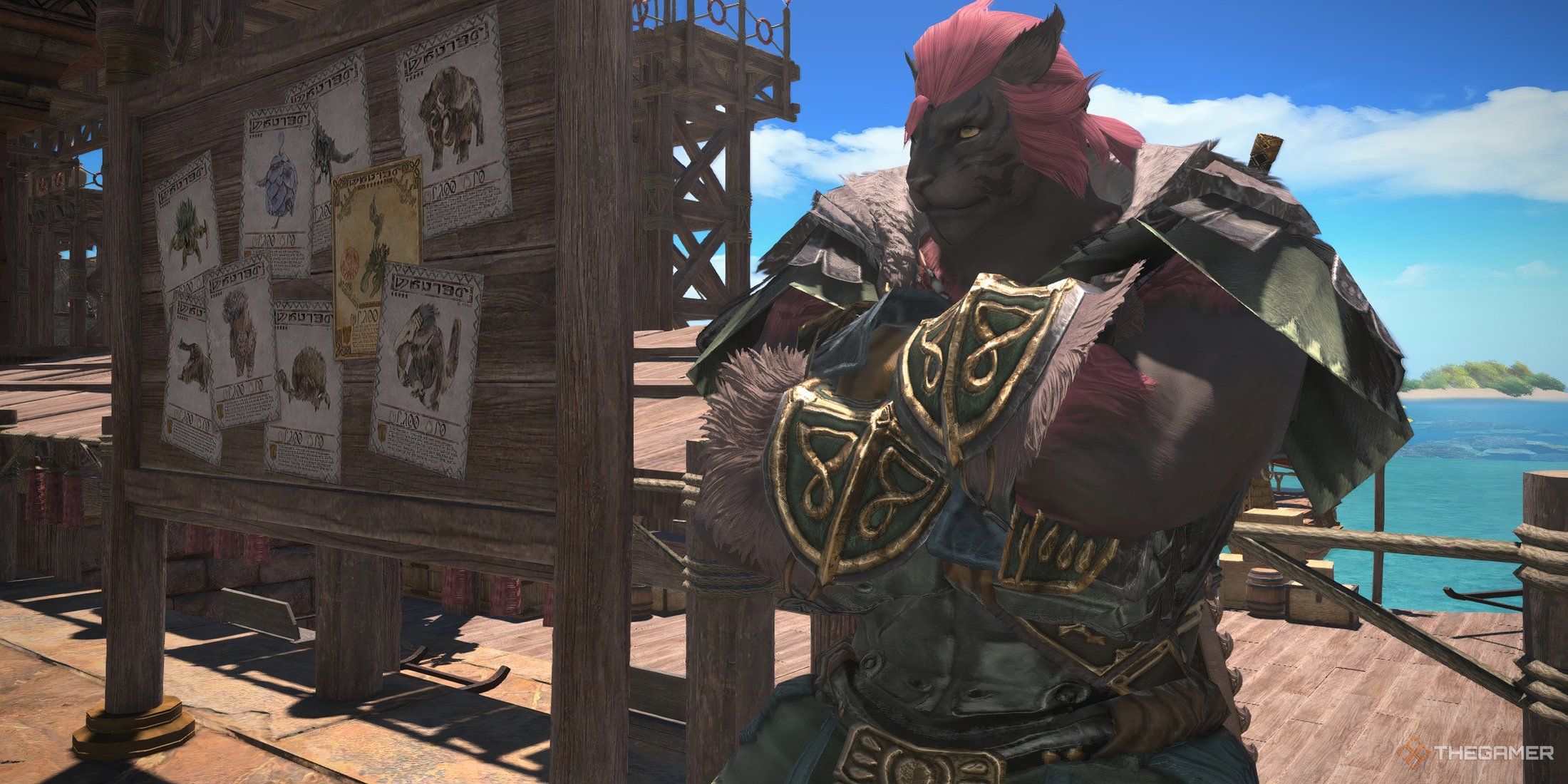 Bol Ogaw and the Hunt Board in Final Fantasy 14 Dawntrail.