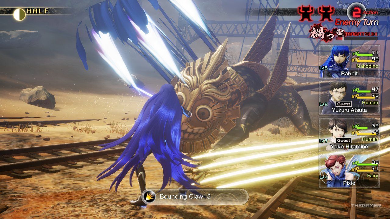 Glasya-Labolas is attacking the protagonist with the Bouncing Claws Skill.