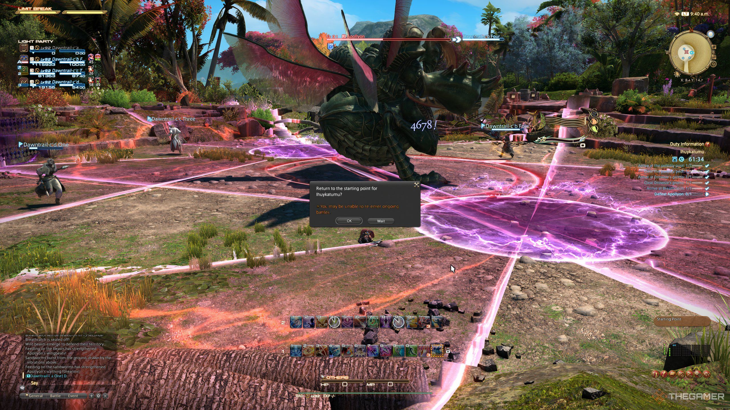 Dead on the final boss of the Ihuykatumu dungeon in Final Fantasy 14.
