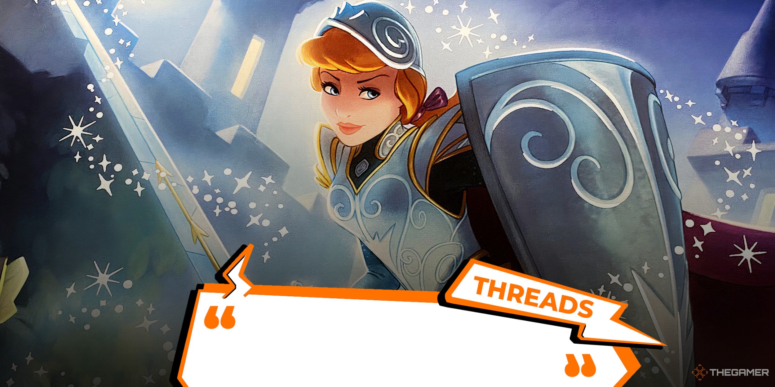 Cinderella Stouthearted from Disney Lorcana by Ravensberger Games with TheGamer Threads logo 