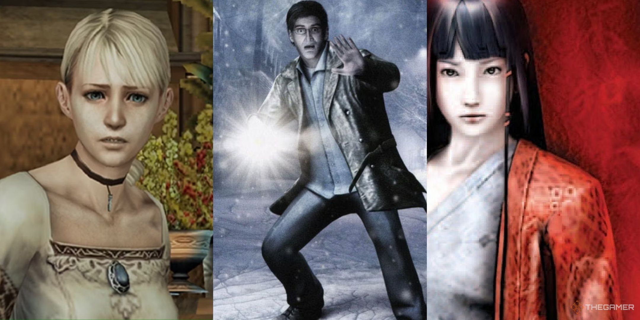 Fiona from Haunting Ground and key art for Silent Hill Shattered Memories and Kuon