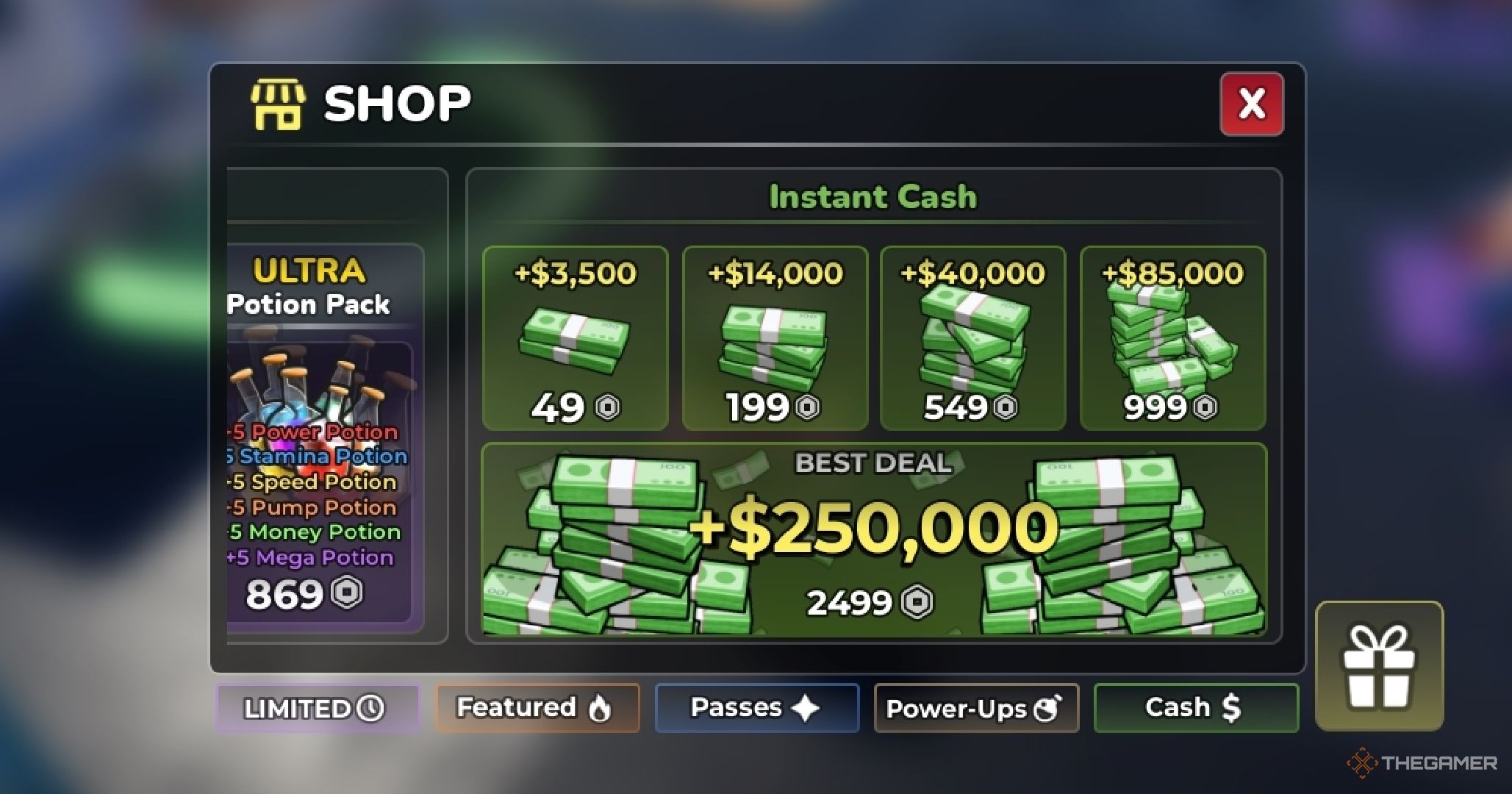gym league robux cash shop