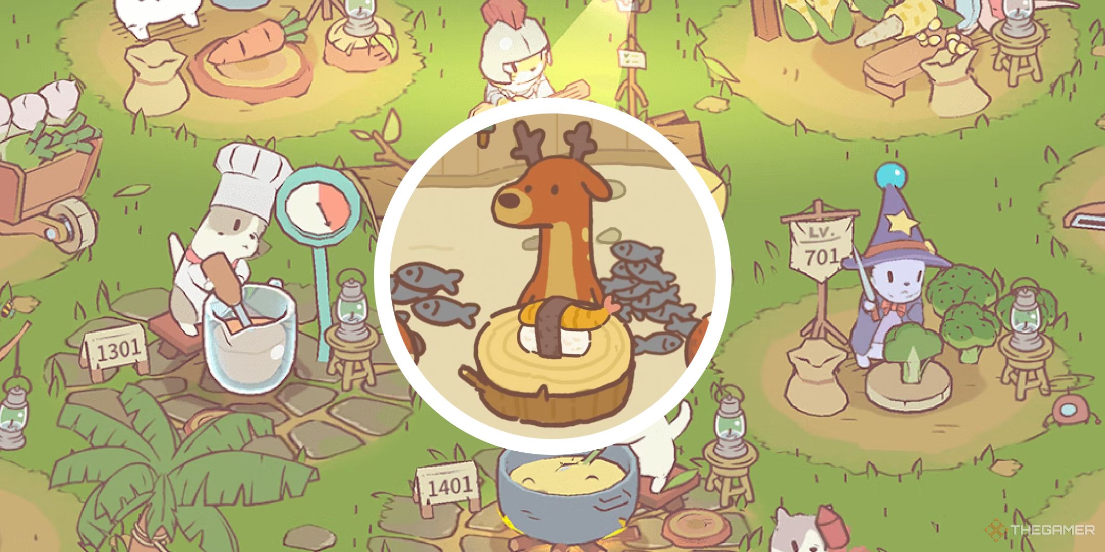 image of cats and soup gameplay with circle png of animal restaurant