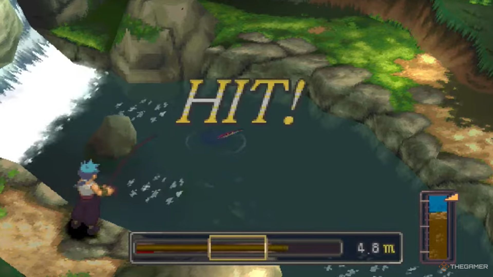 Screenshot of breath of fire 4 fishing mini game 