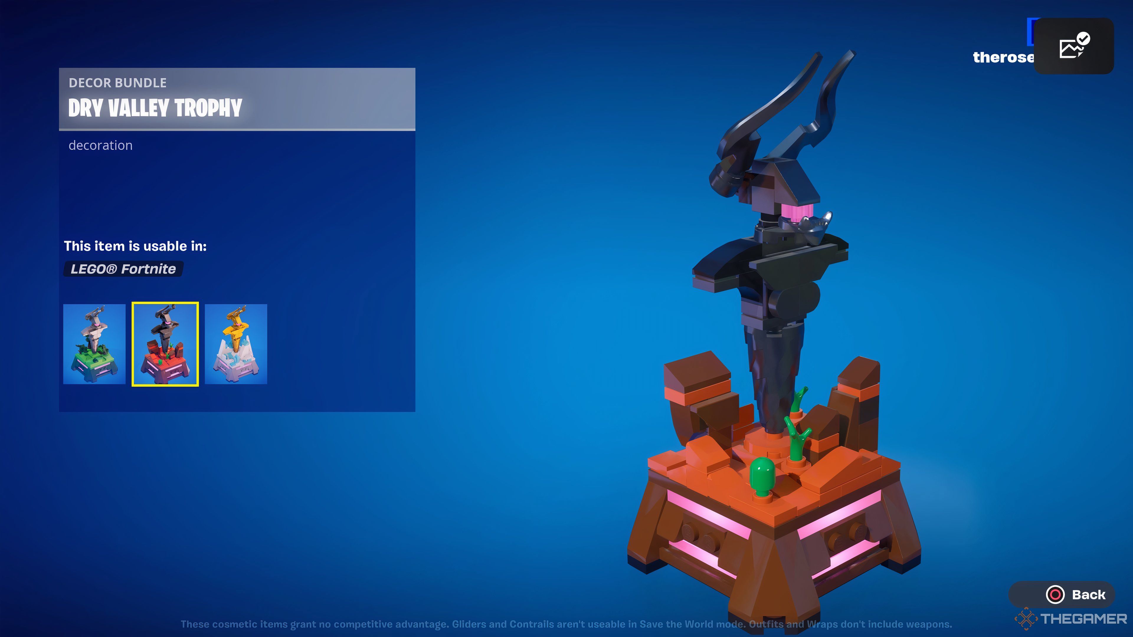 Dry Valley Expert Trophy in Lego Fortnite