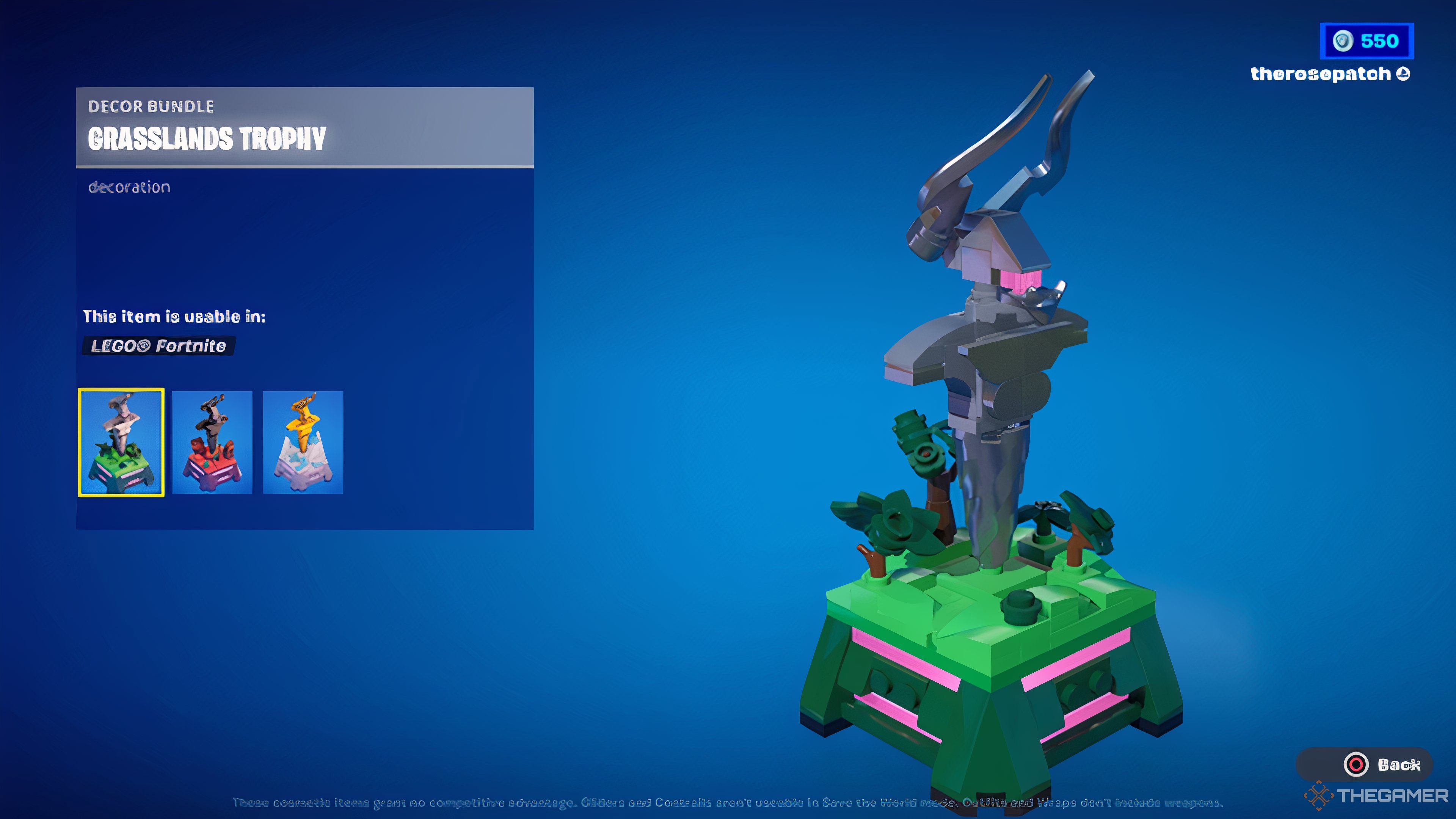 Grasslands Expert Trophy in Lego Fortnite