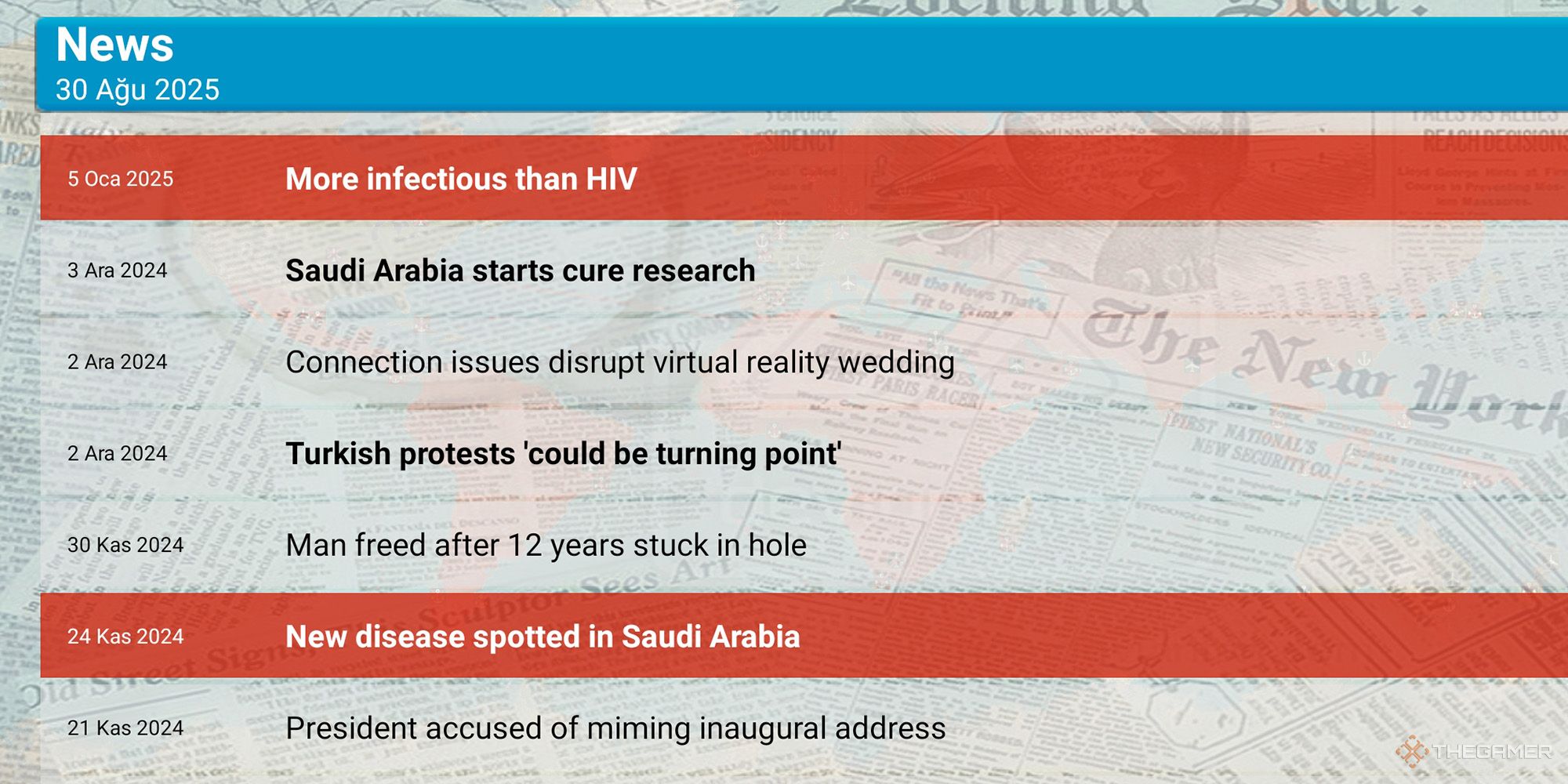 صفحه رویداد خبری در Plague Inc