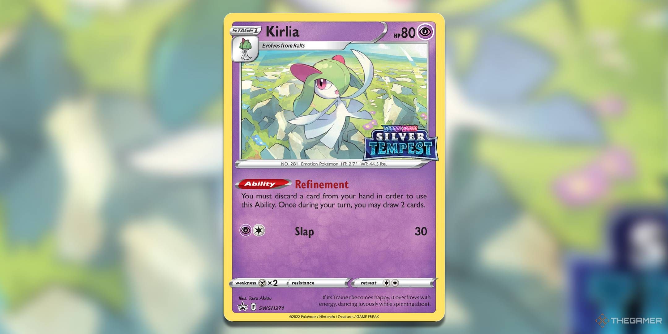 Kirlia Silver Tempest promo Pokemon TCG Card Art.