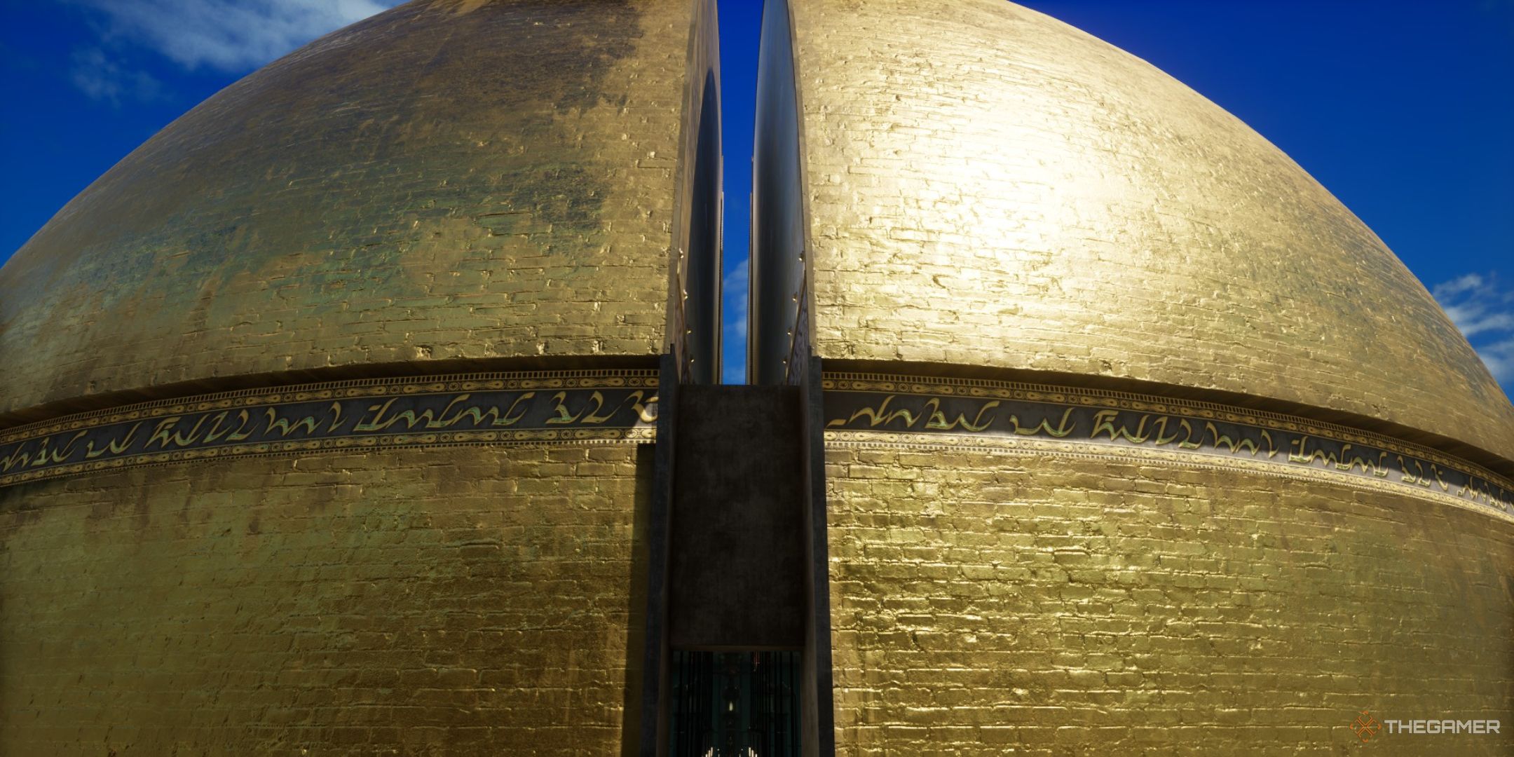 close-up of the Golden Dome on Temple Island in Riven (2024)