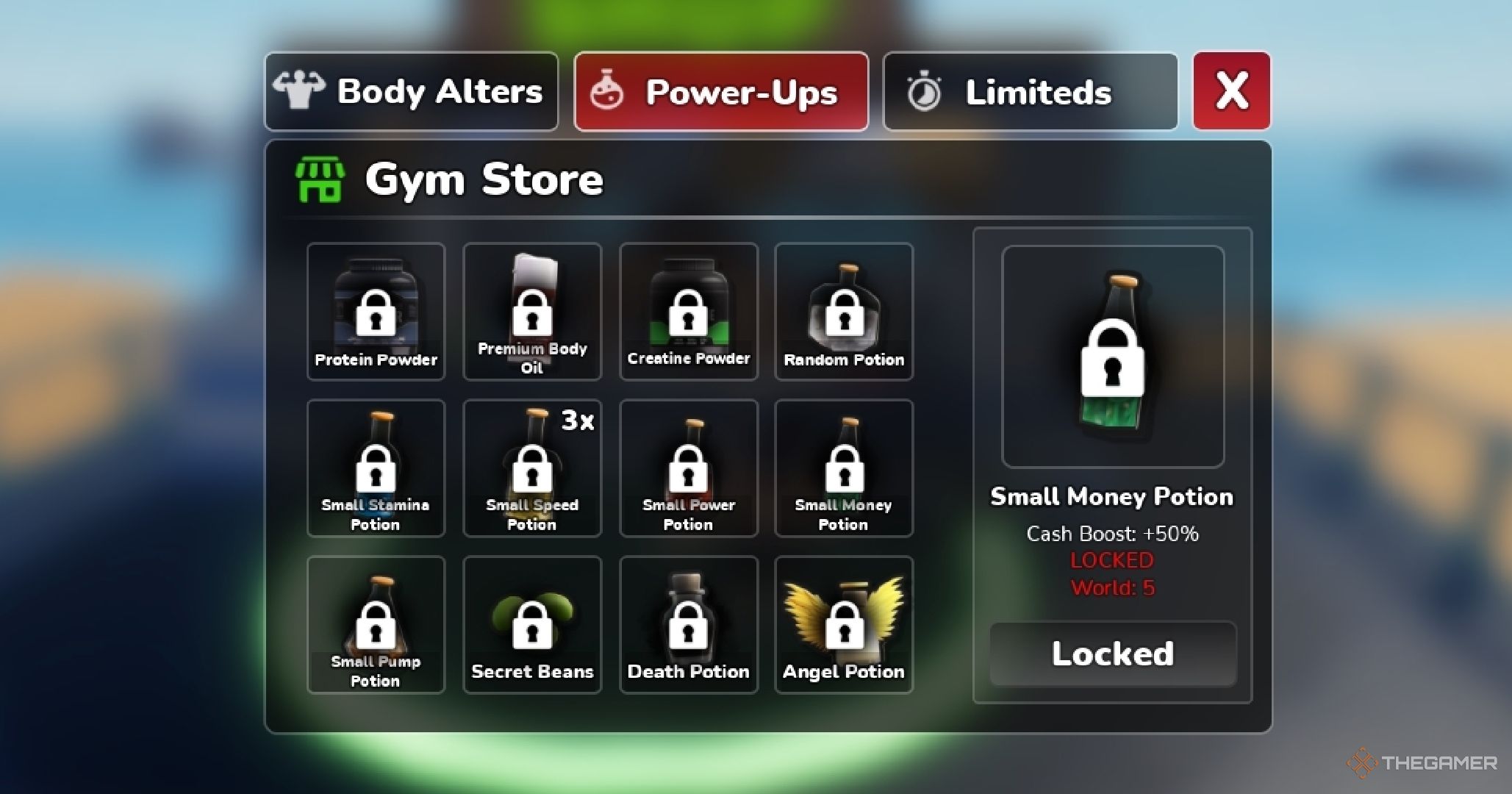 roblox gym league cash boosting potion