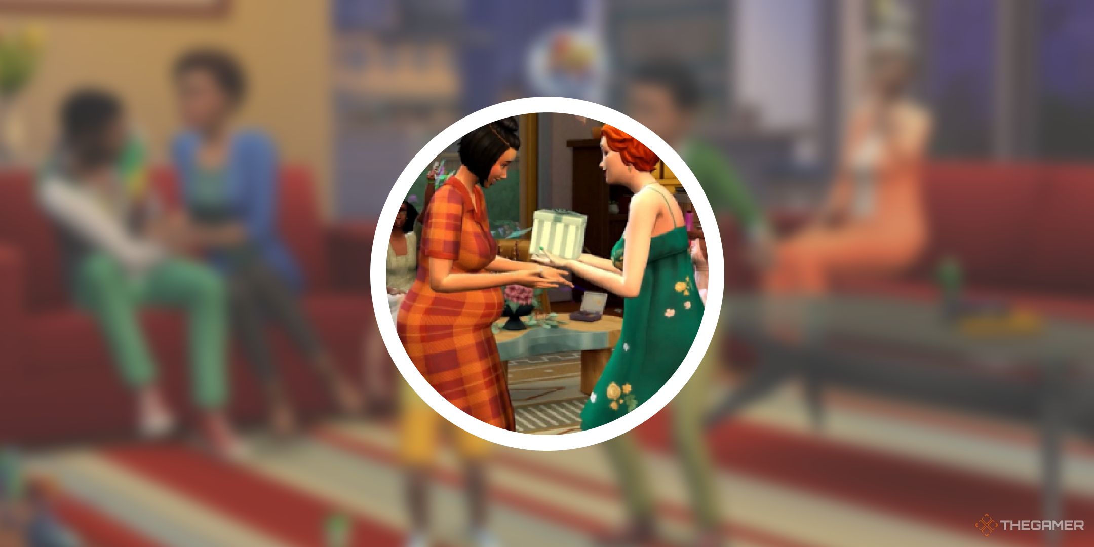 sims 4 blurred promotional art with circle png of baby shower