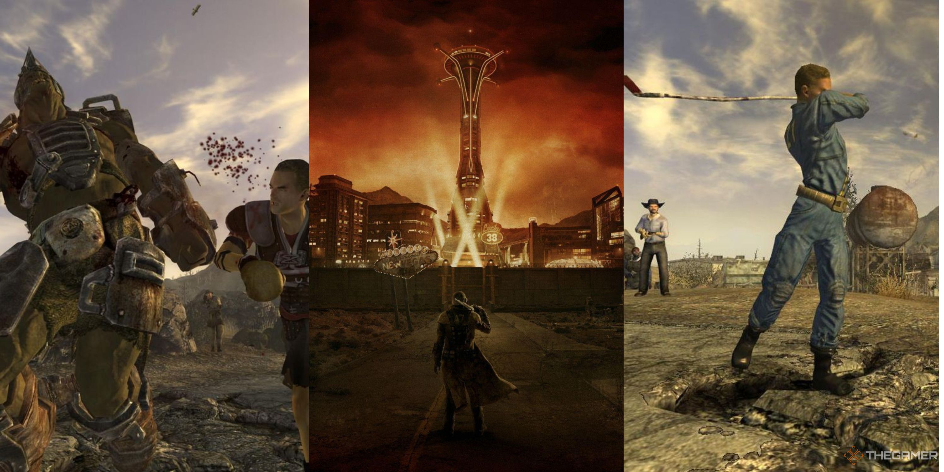 Split image of Fallout New Vegas