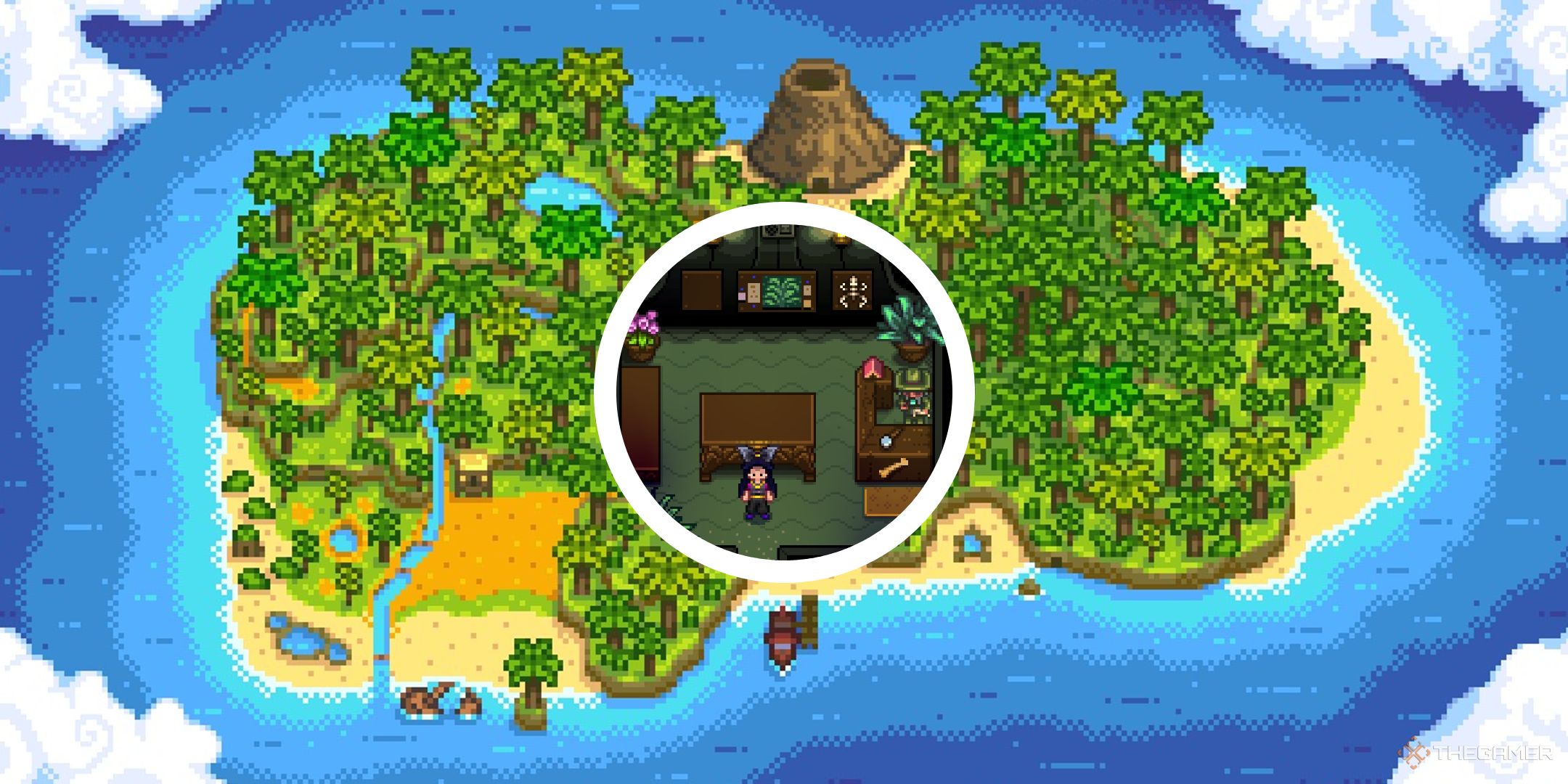 stardew valley map of ginger island with circle png of island field office