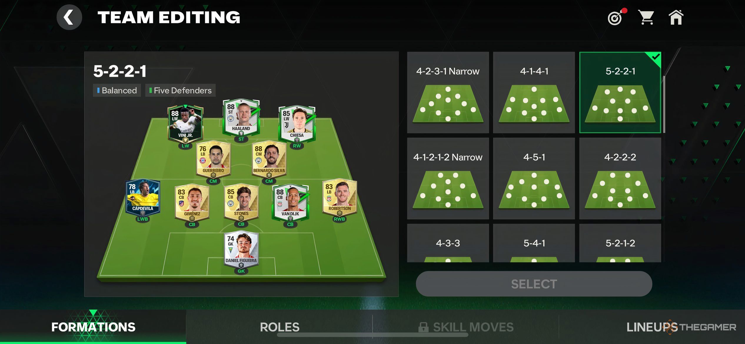 The Team Editing screen in EA Sports FC Mobile 24.