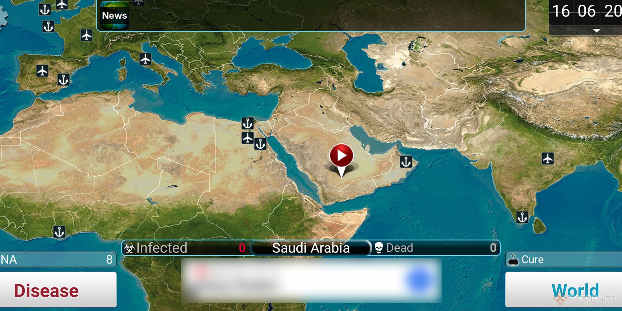 این بازیکن در آستانه انتخاب عربستان سعودی به عنوان کشور شروع کننده خود در Plague Inc