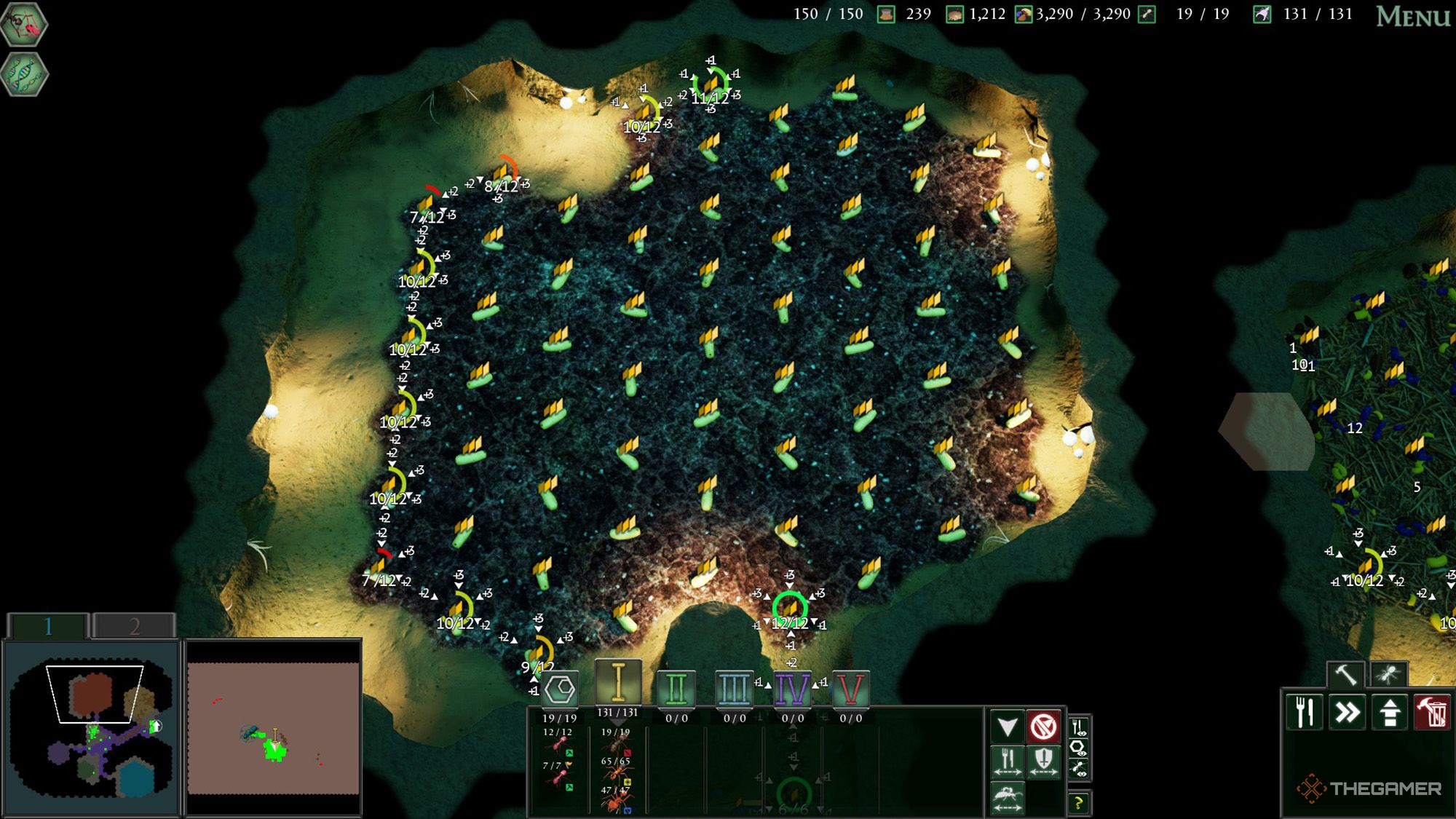 The player is checking the Wood Ant brood chambers in Empires of the Undergrowth