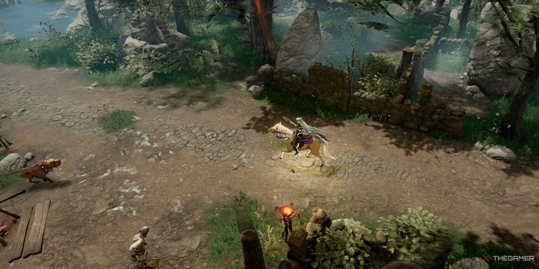 A player riding horse in sunlight, risking getting burned.