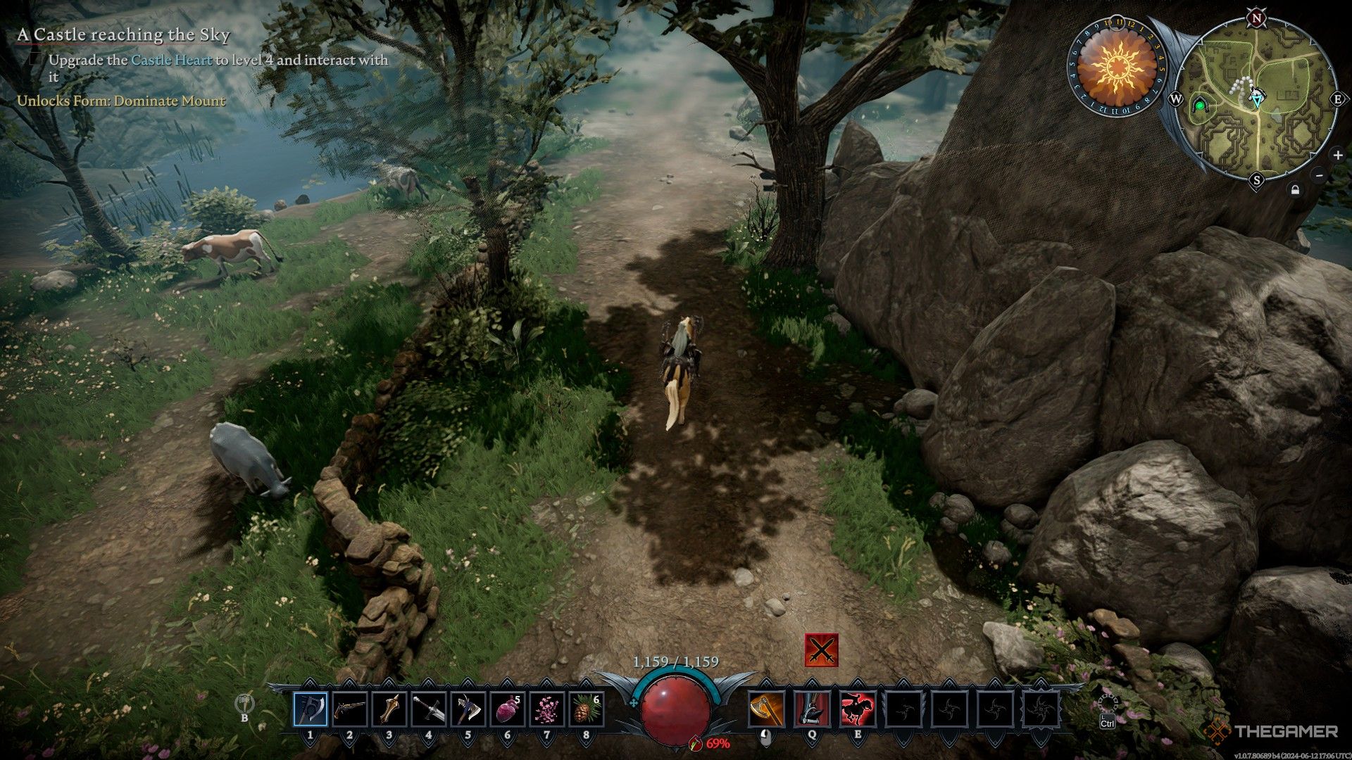 v rising player riding horse
