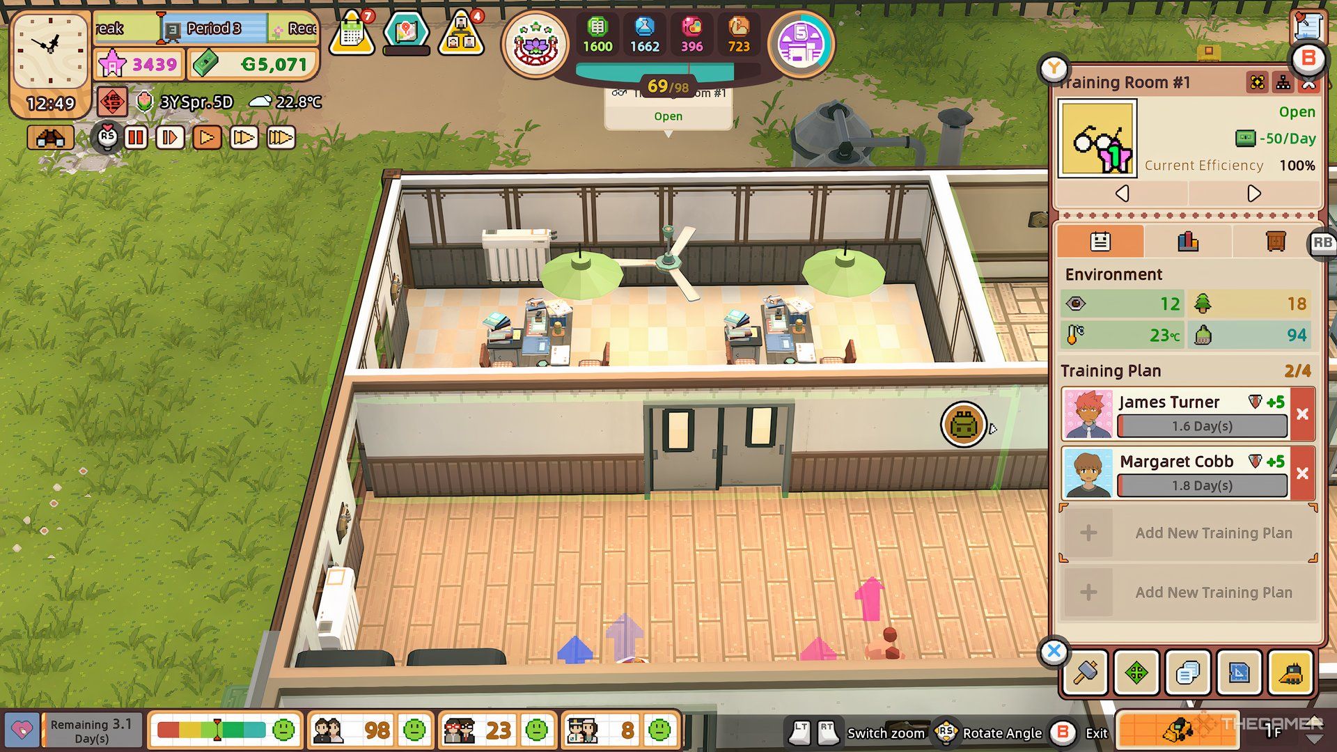 Training Room In Let&rsquo;s School With Training Room Menu Open