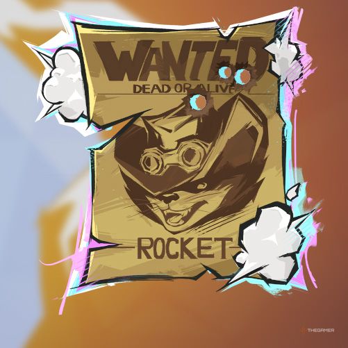 The 1872 Bounty Hunter Spray in Marvel Rivals features a torn up WANTED sign of Rocket Raccoon.