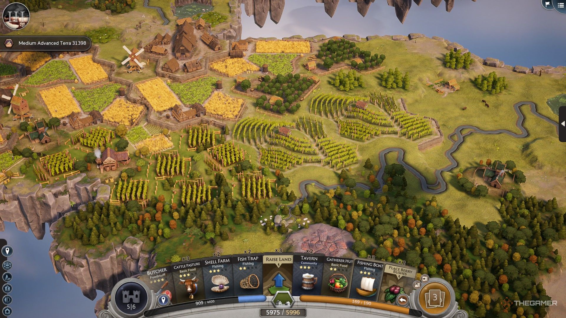 hop fields and vineyards in terrascape.