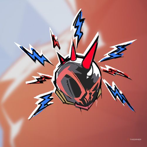 The 2099 Spider-Punk Spray in Marvel Rivals features a Spider-Man mask with a red spike mohawk on it.