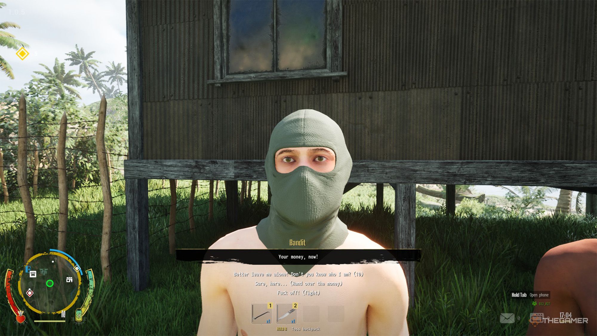A bandit wants to take player&rsquo;s money in Drug Dealer Simulator 2.