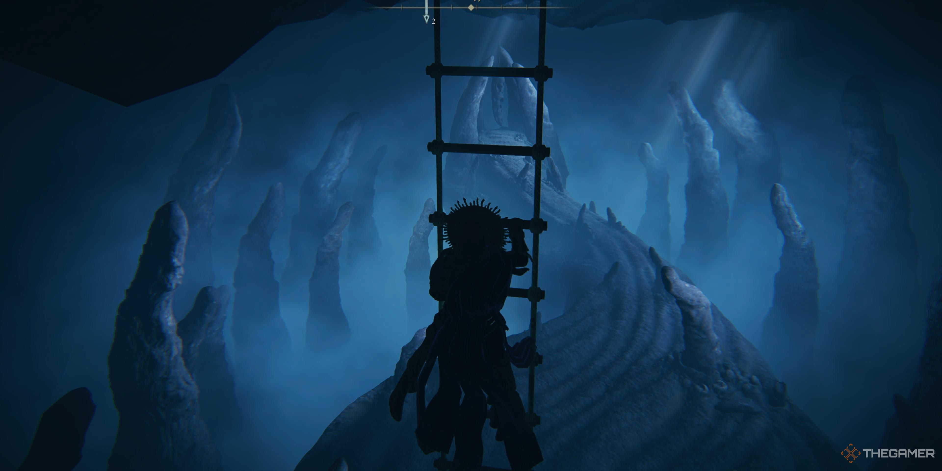 Elden Ring descending to the finger ruins of miyr beneath manus metyr cathedral