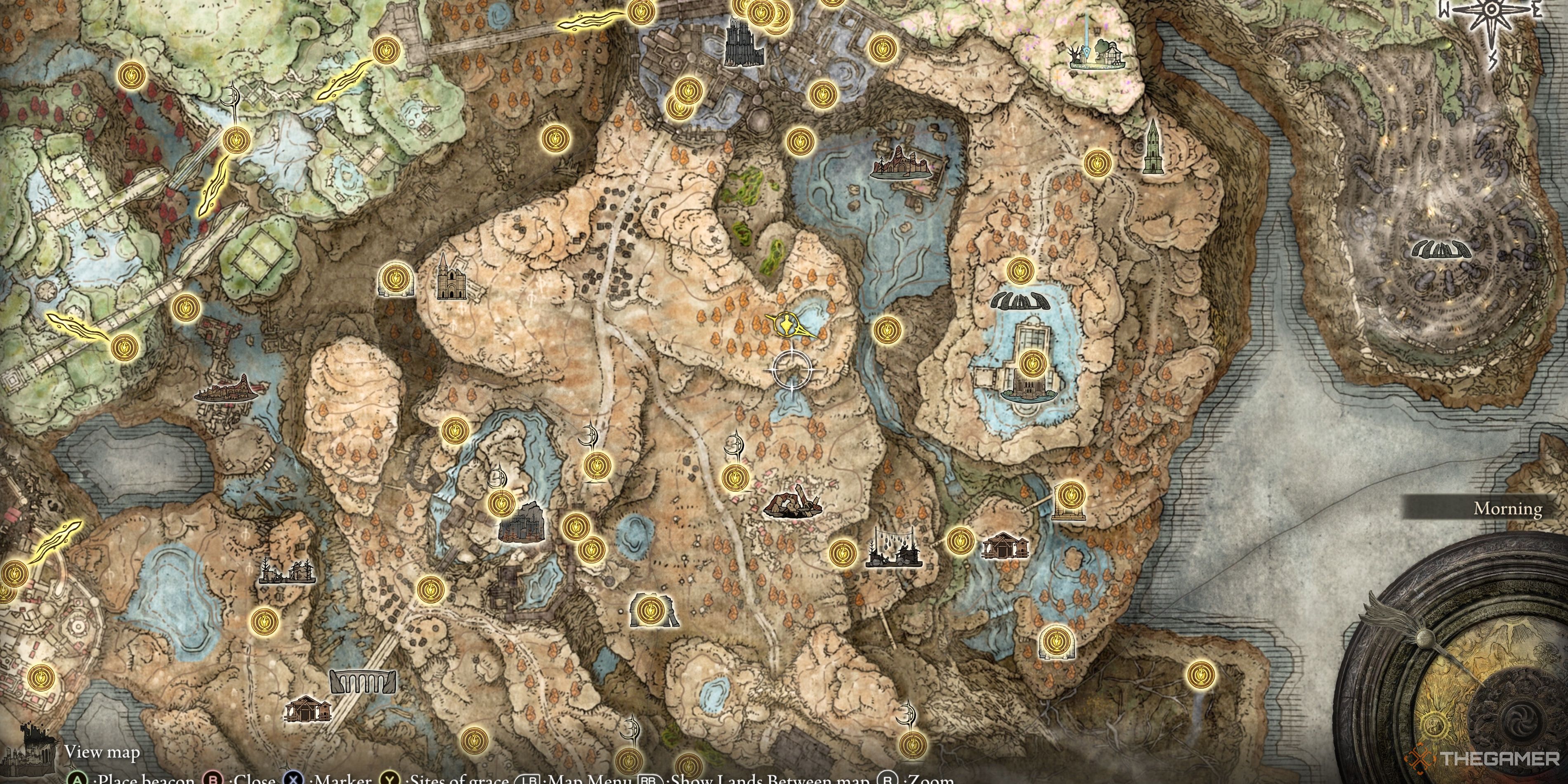 The Hidden Erdtree On The Map in Elden Ring: Shadow of the Erdtree.