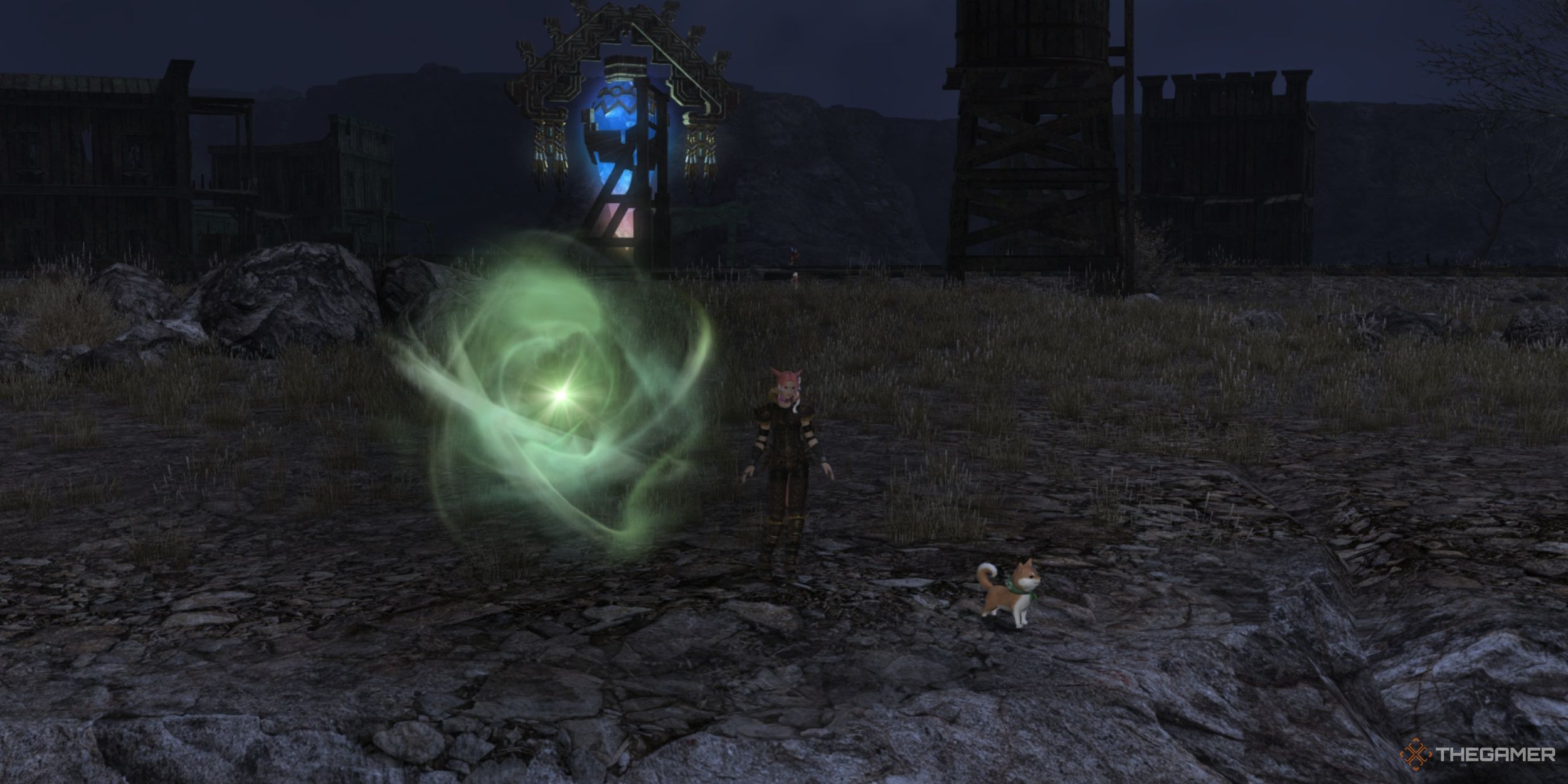 The Warrior of Light claiming an Aether Current in the Heritage Found in Final Fantasy 14: Dawntrail