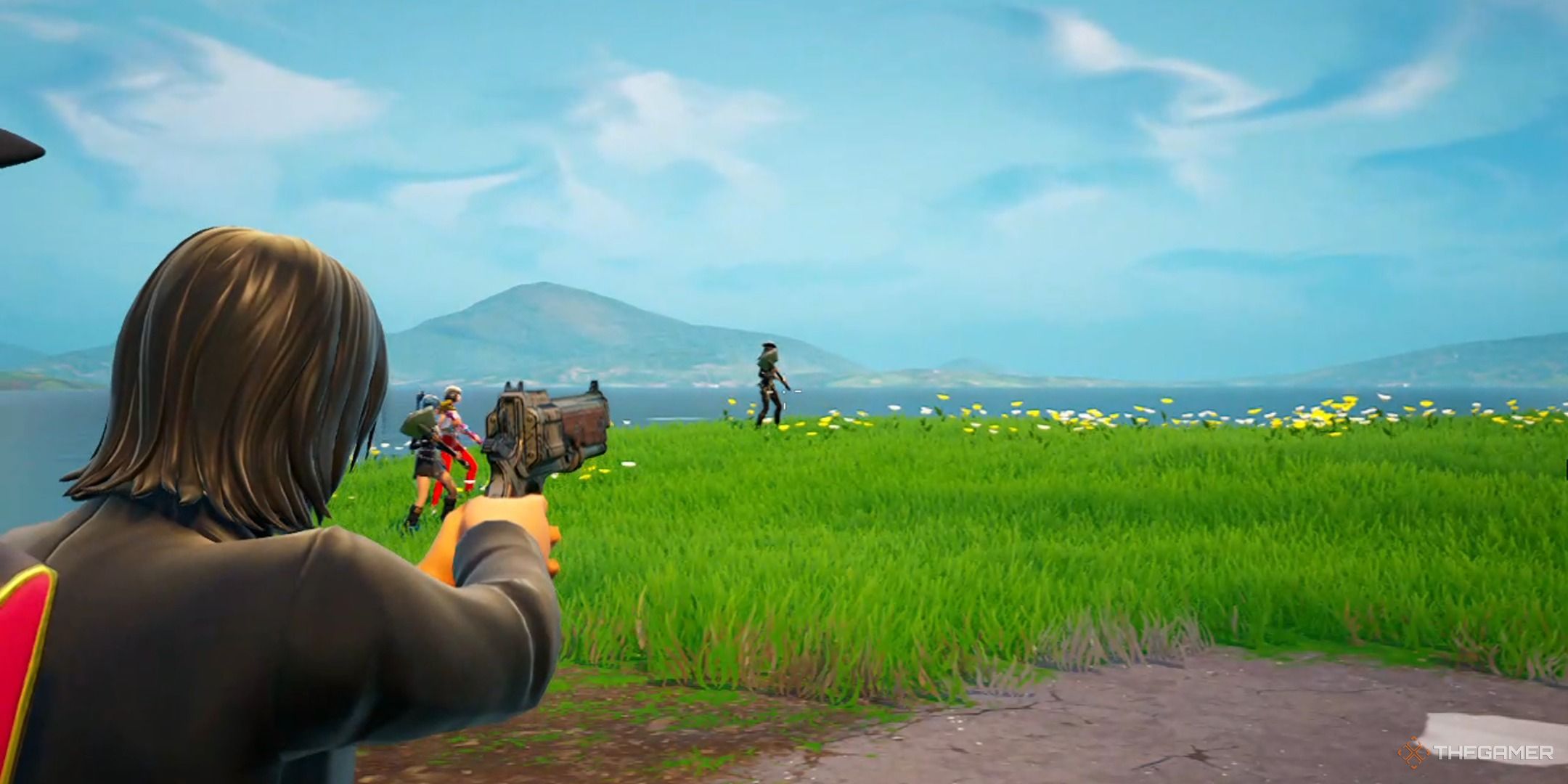 John Wick using the Mammoth Pistol in Fortnite.