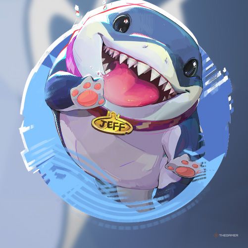 The Jeff The Land Shark Spray features a portrait of Jeff The Land Shark's face in Marvel Rivals.