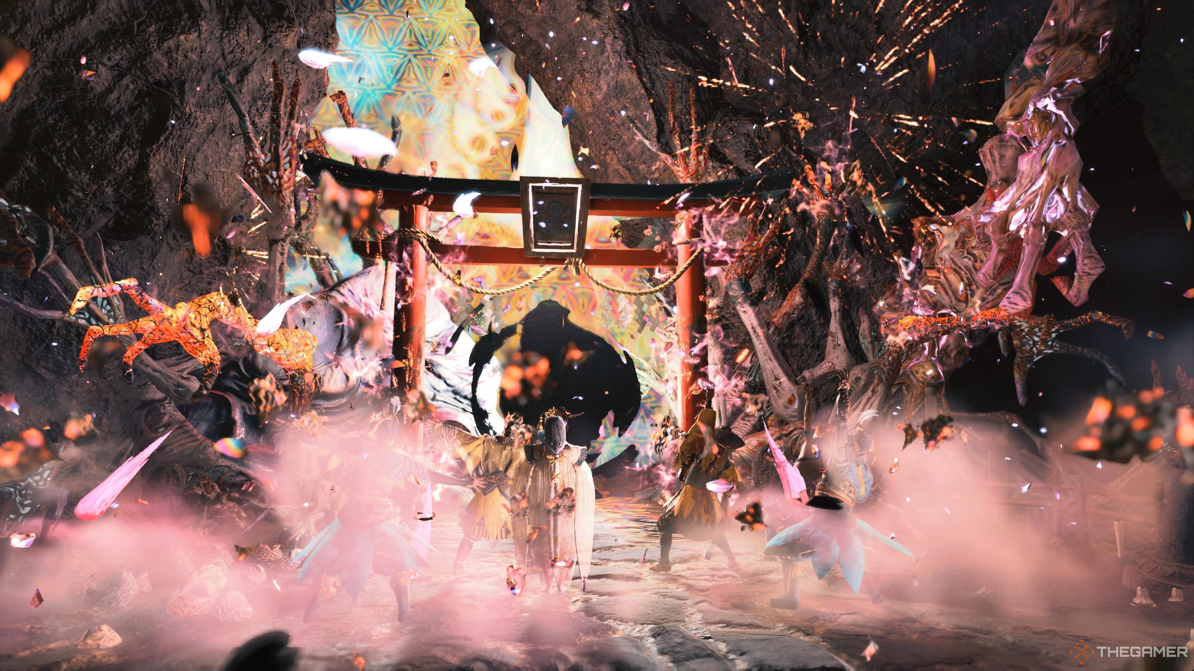 Kunitsu-Gami Path of the Goddess. Yoshiro purifying a torii gate.-1