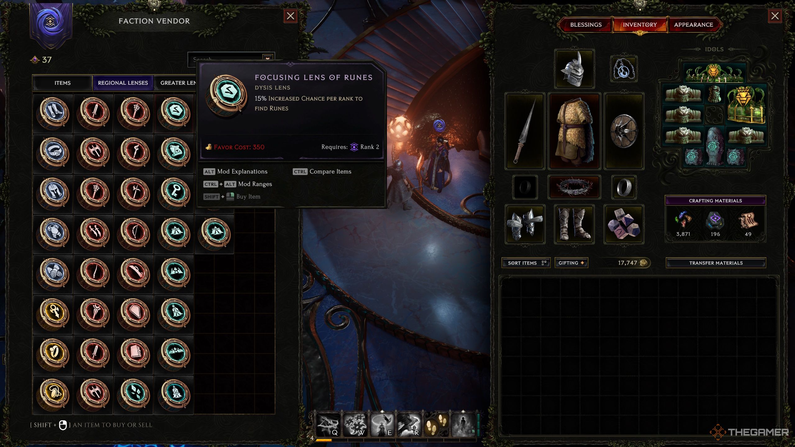 Last Epoch Circle of Fates Prophecy Lens vendor.