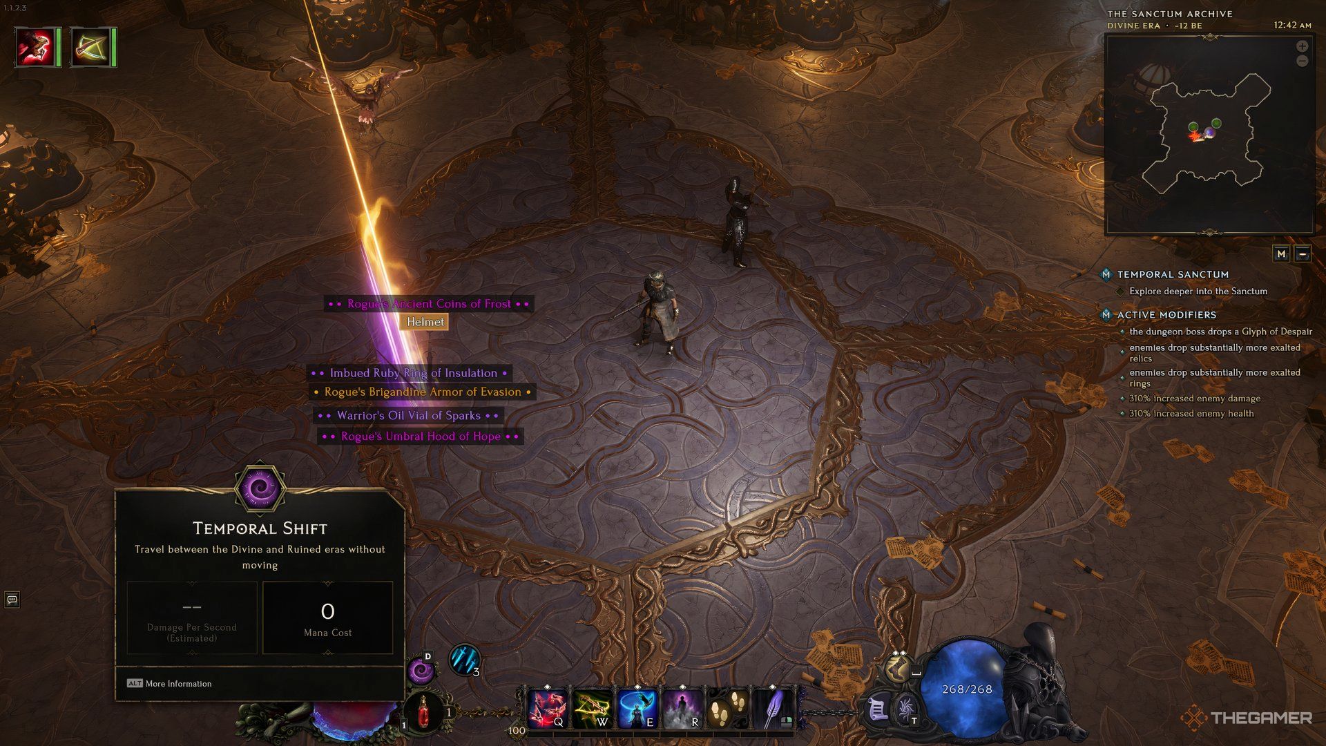 Temporal Shift ability that is exclusive to the Temporal Sanctum dungeon in Last Epoch.