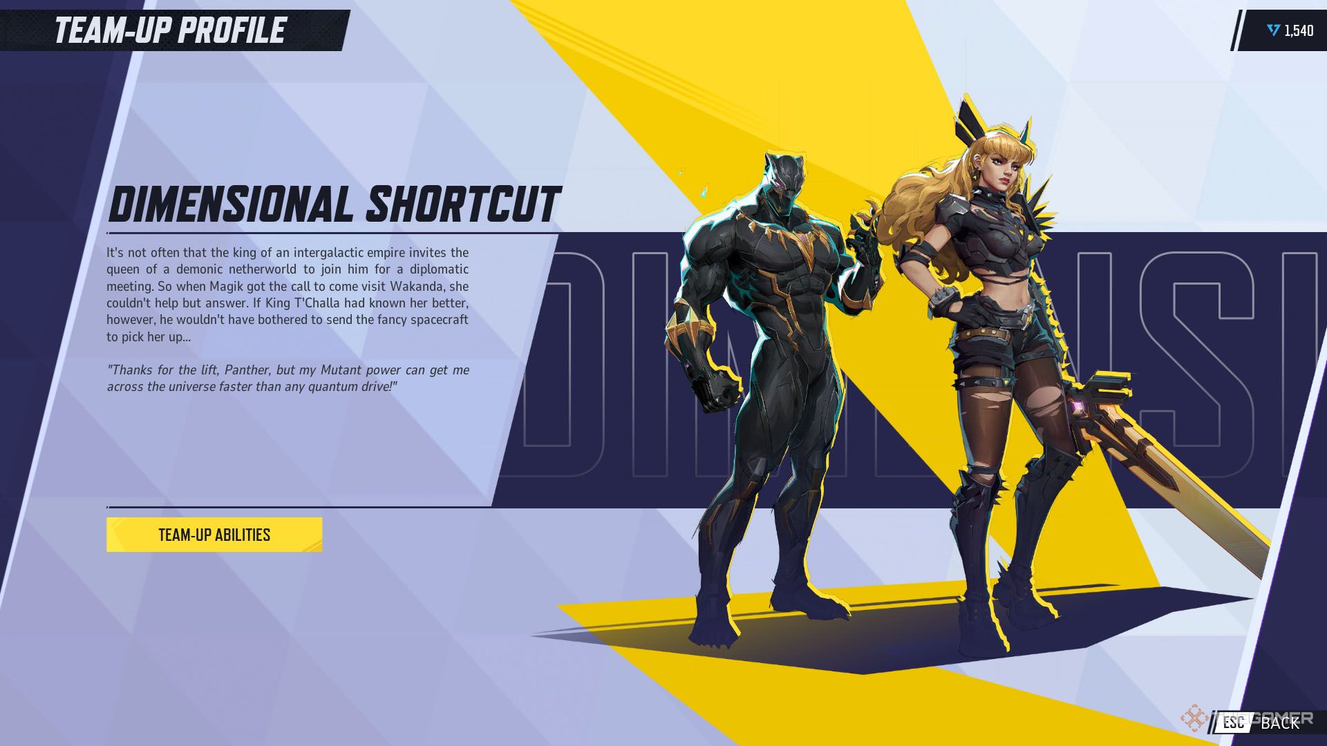 در Marvel Rivals، تیم میانبر بعدی شامل Black Panther و Magik است.