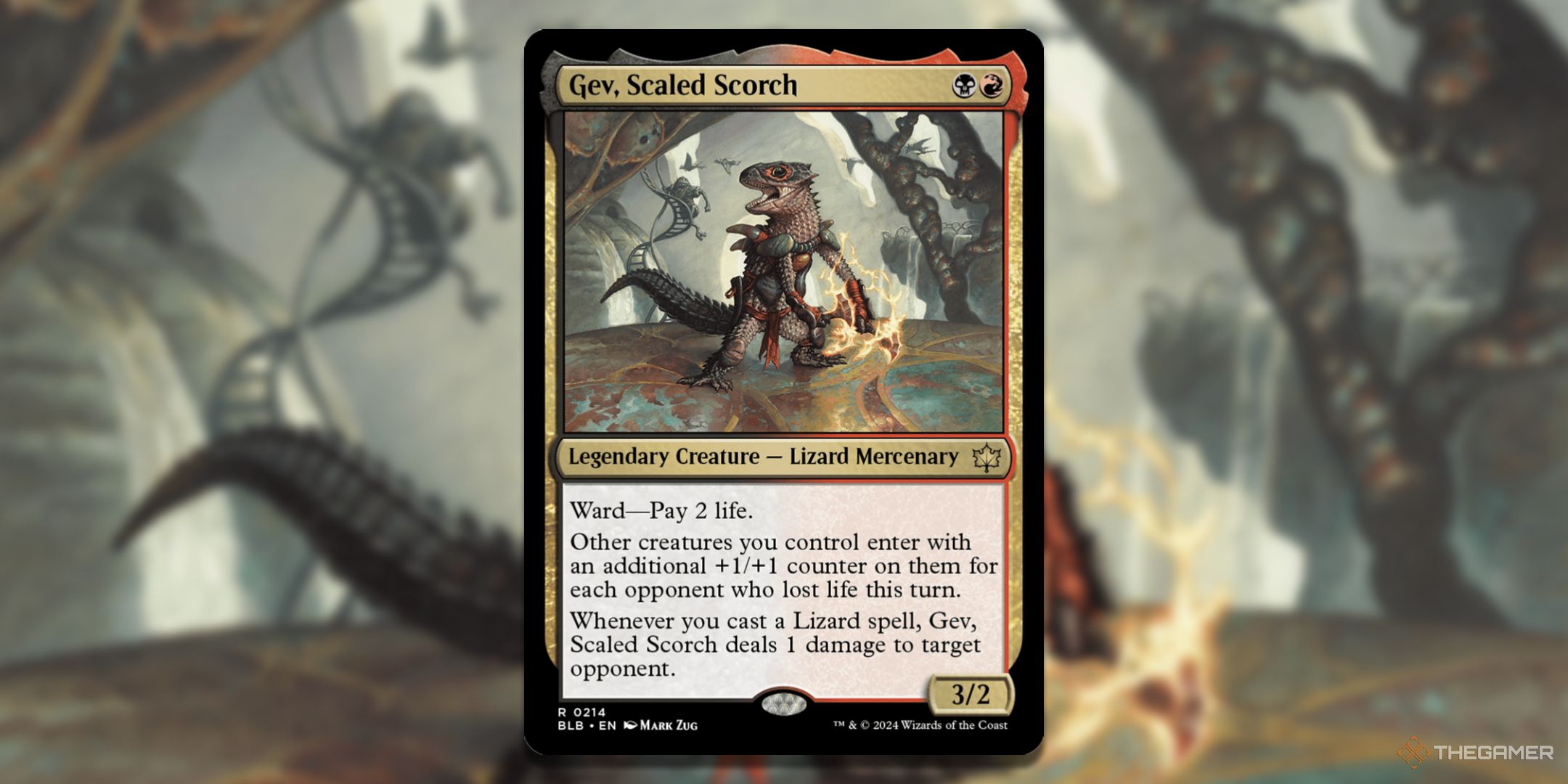 Gev, Scaled Scorch card with art in the background