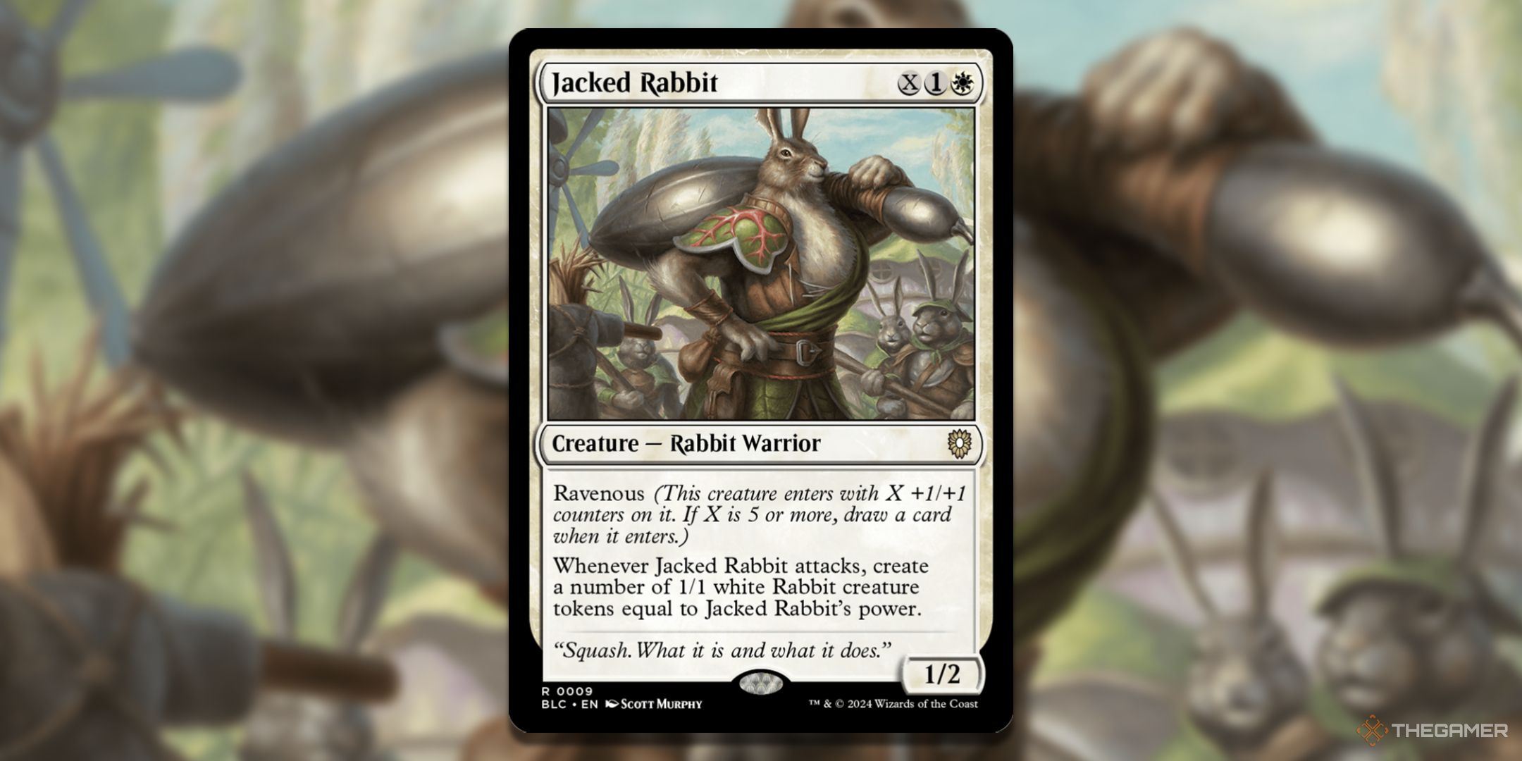 Jacked Rabbit card with the card image in the background.