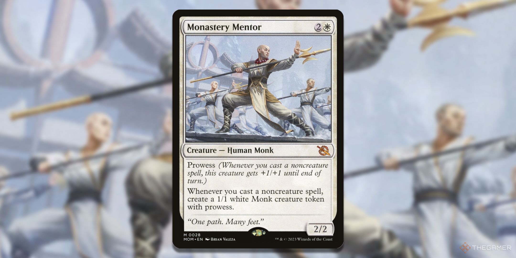 MTG Monastery Mentor card and art background