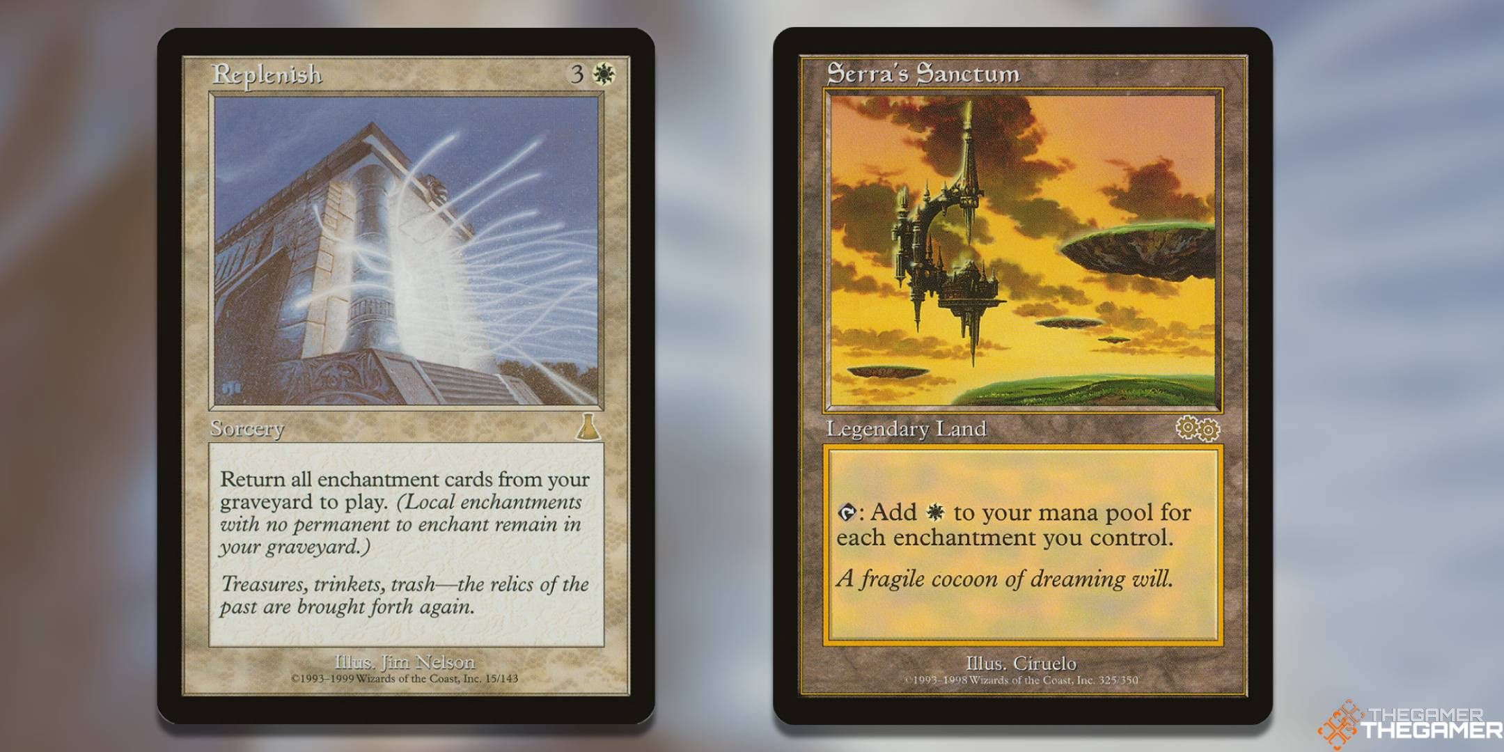 Replenish + Serra&rsquo;s Sanctum - Magic: The Gathering cards