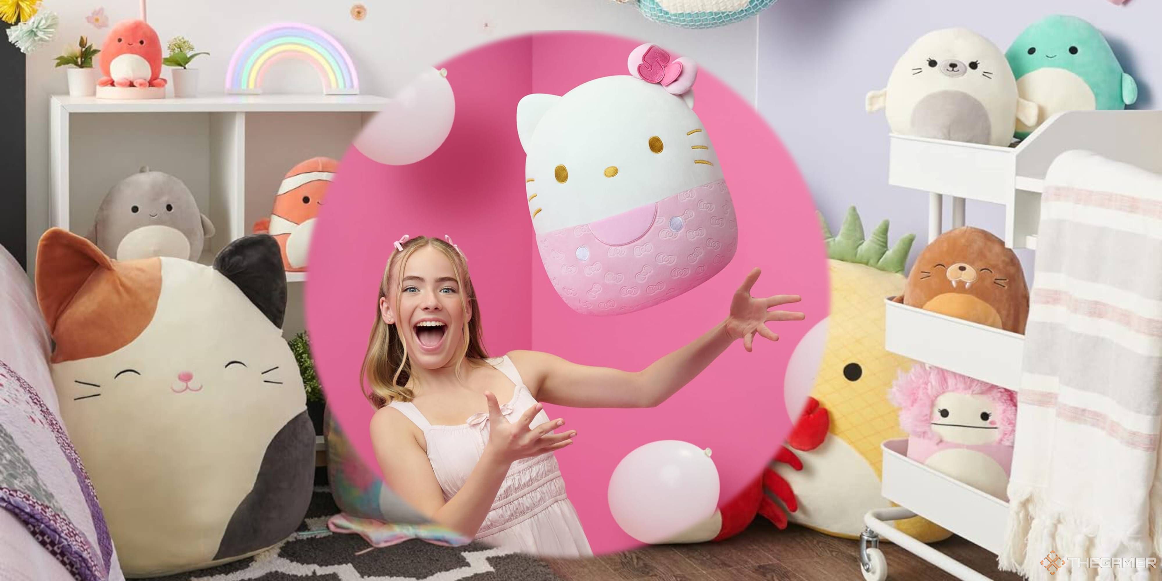 Squishmallow, посвященный 50-летию Hello Kitty, теперь на Amazon