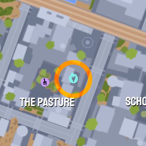 Ninth trinket location of Goatroit on the map in Goat Simulator 3 Multiverse of Nonsense.