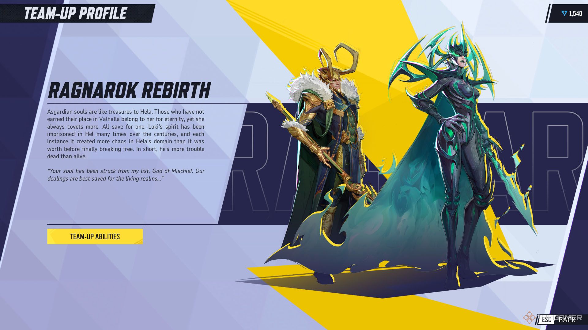 در Marvel Rivals، تیم Ragnarok Rebirth Team-Up شامل لوکی و هلا می شود.