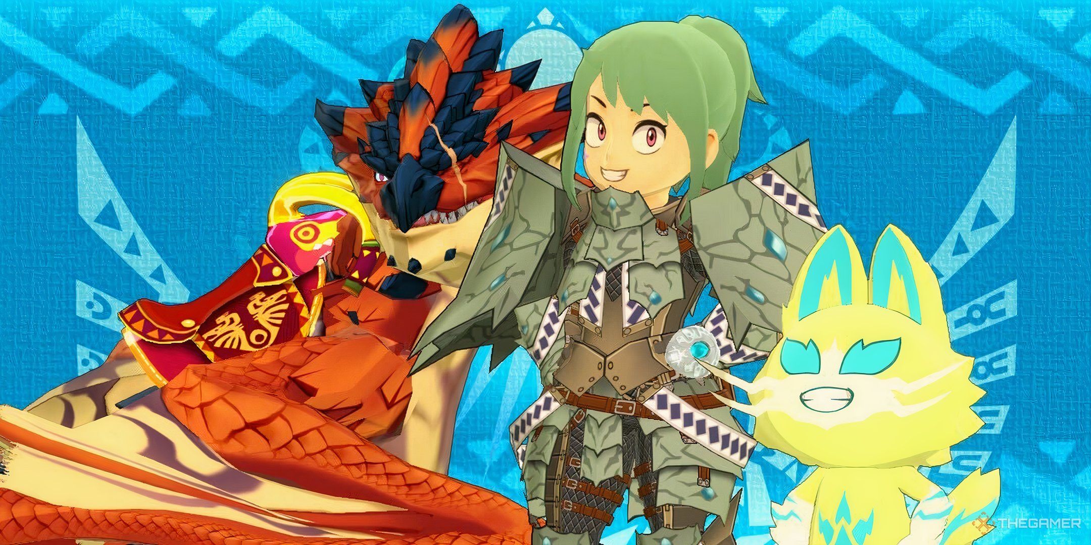 ratha the rathalos, a rider, and electrified navirou monster hunter stories