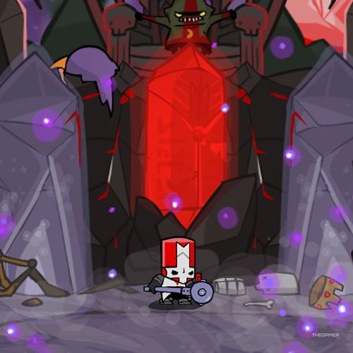 Red Knight is standing in the final battle in Castle Crashers.