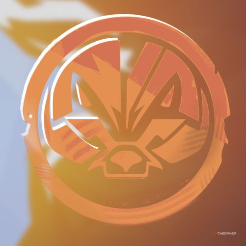 The Rocket Raccoon Emblem in Marvel Rivals features a bright orange outline of Rocket Raccoon's face.