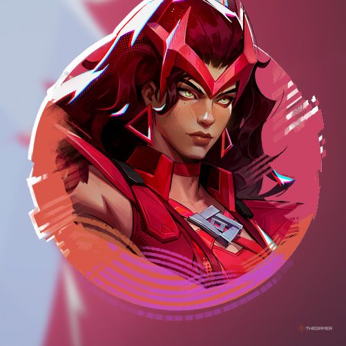 The Scarlet Witch Spray features a portrait of Scarlet Witch's face in Marvel Rivals.